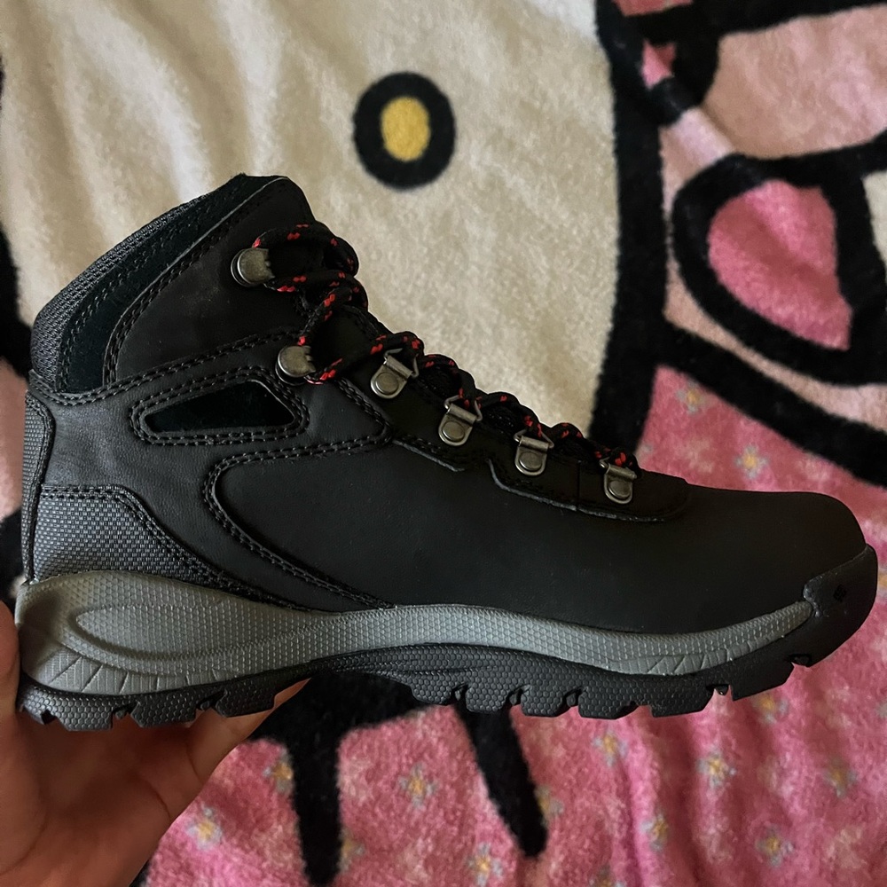 Columbia Black Ankle Boots with Red Accents